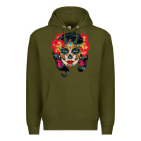Army Green sugar skull Premium Hoodie - BundleAndBundleShop