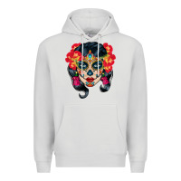 Dove Grey sugar skull Premium Hoodie - BundleAndBundleShop