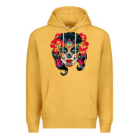 Mustard sugar skull Premium Hoodie - BundleAndBundleShop