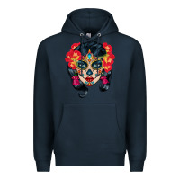 Navy sugar skull Premium Hoodie - BundleAndBundleShop