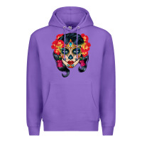 Purple sugar skull Premium Hoodie - BundleAndBundleShop