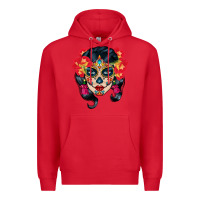 Red sugar skull Premium Hoodie - BundleAndBundleShop