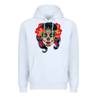 White sugar skull Premium Hoodie - BundleAndBundleShop