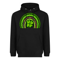 Black St. Patrick's Day Shamrock Rainbow Heavyweight Hoodie - Artiststas