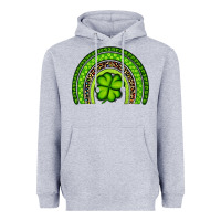 Heather Grey St. Patrick's Day Shamrock Rainbow Heavyweight Hoodie - Artiststas