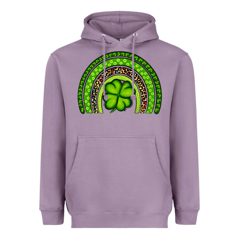 St. Patrick's Day Shamrock Rainbow Heavyweight Hoodie by Artiststas | Teevron