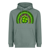 Sage St. Patrick's Day Shamrock Rainbow Heavyweight Hoodie - Artiststas