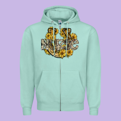 Nurse Zipper Hoodie Designed By Sublimationcraftshop