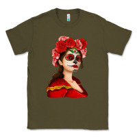Army Green Sugar skull girl Classic Tee - NancyCooperArtShop