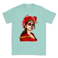 Seafoam Sugar skull girl Classic Tee - NancyCooperArtShop