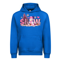 Cobalt pink snowman and snow Urban Hoodie - AdoDesignShop