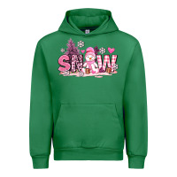 Emerald pink snowman and snow Urban Hoodie - AdoDesignShop