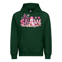 Forest Green pink snowman and snow Urban Hoodie - AdoDesignShop