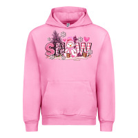 Fuchsia Pink pink snowman and snow Urban Hoodie - AdoDesignShop