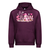 Mauve Wine pink snowman and snow Urban Hoodie - AdoDesignShop