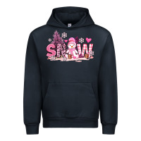 Navy pink snowman and snow Urban Hoodie - AdoDesignShop