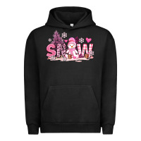 Pigment Black pink snowman and snow Urban Hoodie - AdoDesignShop