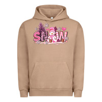 Pigment Burro pink snowman and snow Urban Hoodie - AdoDesignShop