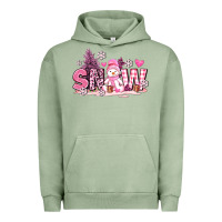 Pigment Oil Green pink snowman and snow Urban Hoodie - AdoDesignShop