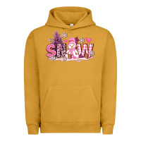 Pigment Peanut Butter pink snowman and snow Urban Hoodie - AdoDesignShop