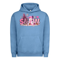 Pink Snowman And Snow Urban Hoodie | Teevron