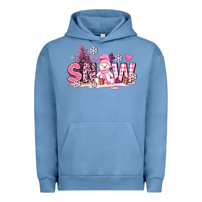 Pink Snowman And Snow Urban Hoodie by AdoDesignShop | Teevron