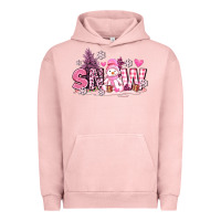 Pigment Salmon pink snowman and snow Urban Hoodie - AdoDesignShop