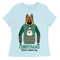 Baby Blue German shepherd dog Christmas Ladies Tee - Bettercallsaul