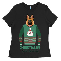 Black German shepherd dog Christmas Ladies Tee - Bettercallsaul
