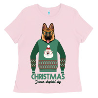 Bubblegum Pink German shepherd dog Christmas Ladies Tee - Bettercallsaul