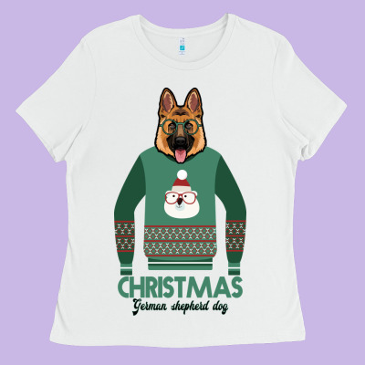 German Shepherd Dog Christmas Ladies Tee Designed By Bettercallsaul