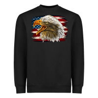 Black Western American Flag Eagle Heavyweight Sweatshirt - LillyAllenDesigns