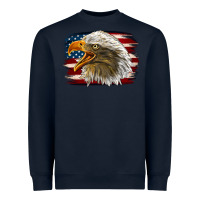 Navy Western American Flag Eagle Heavyweight Sweatshirt - LillyAllenDesigns