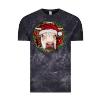 Cloud Black Hereford Cow Christmas Vintage Tee - RanaPortraitStore