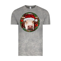 Cloud Rock Hereford Cow Christmas Vintage Tee - RanaPortraitStore