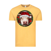 Vintage Mustard Hereford Cow Christmas Vintage Tee - RanaPortraitStore