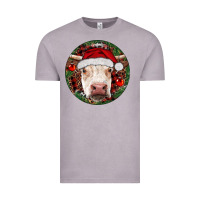 Vintage Zinc Hereford Cow Christmas Vintage Tee - RanaPortraitStore