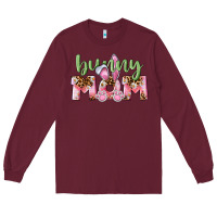Burgundy Happy Easter Bunny Mom Long Sleeve Tee - CowGirlArtShop