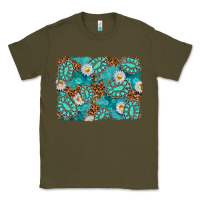 Army Green Leopard and Turquoise Gemstone Background Classic Tee - texasbilliewilder