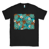 Black Leopard and Turquoise Gemstone Background Classic Tee - texasbilliewilder