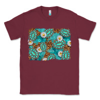 Burgundy Leopard and Turquoise Gemstone Background Classic Tee - texasbilliewilder