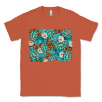 Copper Leopard and Turquoise Gemstone Background Classic Tee - texasbilliewilder