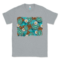 Heather Grey Leopard and Turquoise Gemstone Background Classic Tee - texasbilliewilder