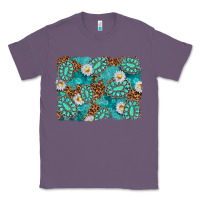 Lavender Leopard and Turquoise Gemstone Background Classic Tee - texasbilliewilder