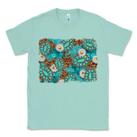 Seafoam Leopard and Turquoise Gemstone Background Classic Tee - texasbilliewilder