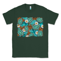 Sports Green Leopard and Turquoise Gemstone Background Classic Tee - texasbilliewilder