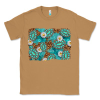 Toasted Coconut Leopard and Turquoise Gemstone Background Classic Tee - texasbilliewilder