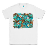 White Leopard and Turquoise Gemstone Background Classic Tee - texasbilliewilder