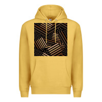 Antique Gold melanin american flag seamless pattern Premium Hoodie - BundleAndBundleShop