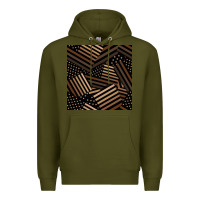 Army Green melanin american flag seamless pattern Premium Hoodie - BundleAndBundleShop